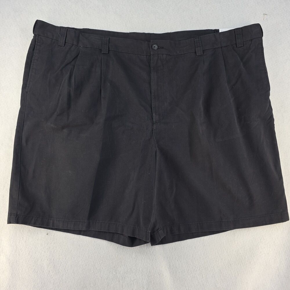 Harbor Bay Shorts Men's 56 Black Pleated Waist Relaxer HB  Big & Tall New